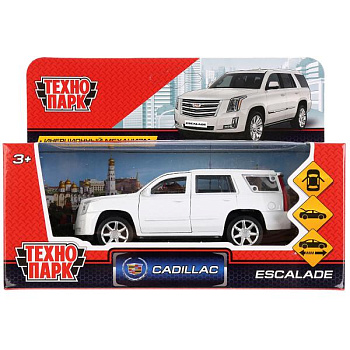 Машина Технопарк металл. Cadillac Escalade белый (12см) дв,инер,в/к ESCALADE-WT