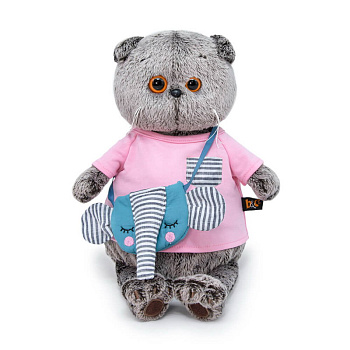 Кот Басик в футболке и с сумочкой - слоник Ks22-172