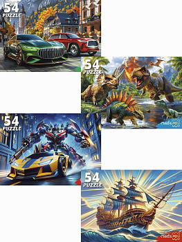 Пазлы (54эл) Мир пазлов для мальчиков П54-8709