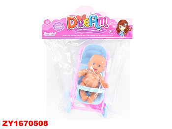 Пупсик с коляской 609-424 в пакете