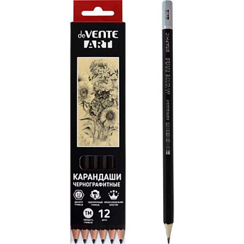 Карандаш ч/гр. deVENTE "Art" 5031405 ТМ,шестигр.,2,2мм,чёрный корп. 5031405