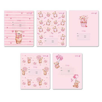 Тетрадь 12л. (клетка) SVETOCH "Мишутка" Т168 (01408) блёстки 01408