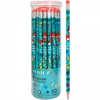 Карандаш ч/гр. с ласт. deVENTE "Foxy" 5032201 НВ,трёхгр.корп.,заточ.