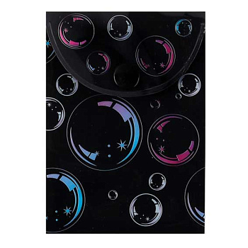 Папка-конверт на кнопке А7 КОКОС "Пузыри" 240324 непрозр.с рис. 0,15мм