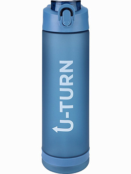Бутылка д/воды пластик.с крышкой-защёлкой Сила, U-turn 850 мл, синяя УД-9394 