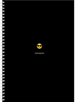 Тетрадь 96л. (клетка) А4 Проф-Пресс спираль "Смайлик на чёрном фоне" 96-8593 софт-тач