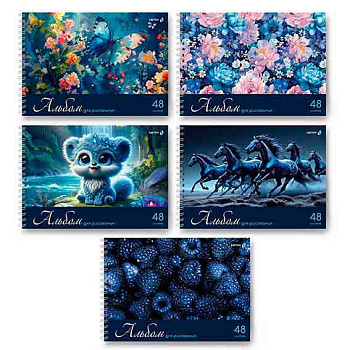 Альбом для рис.48л. SVETOCH спираль "Ярко - синий мир" А234 (01622) 100г/м2,асс.