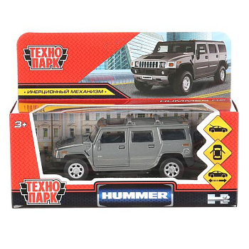 Машина Технопарк металл. Hummer H2 темно-серый (12см) дв,инер,в/к HUM2-12-GY