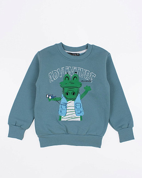 Свитшот д/мал. д/р (86-92-98-104см) серо-голубой 3159 First Kids