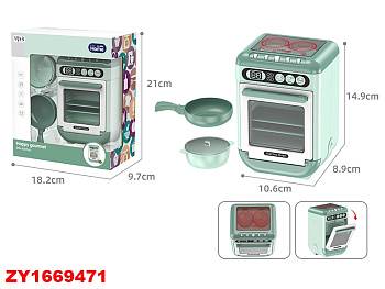 Электроплита (игрушка) A2001-2 с духов. шкафом и посудой на батар. в/к