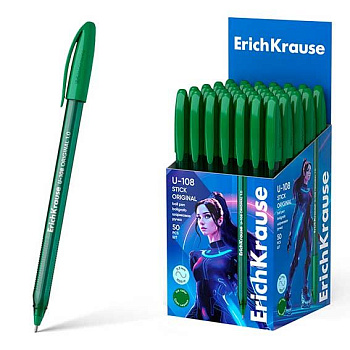 Ручка масл. шар. EK U-108 Stick Original 63102 зелёная,1,0мм,Ultra Glide Technology