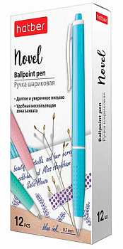 Ручка авт. масл. шар. ХАТ  "Novel" 062570 синяя,с резин.грипом,0,7мм,к/к