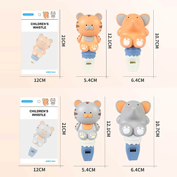 Свисток ID01 (11см) животные в пакете