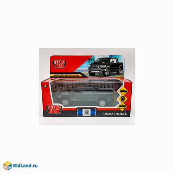 Машина Технопарк металл. Dodge Ram 1500 Rebel матовый чёрный (13см) дв,багаж,ине