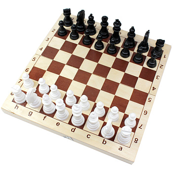 Шахматы и шашки (дер.кор,пласт.фигуры,поле 29х29см) 03879 (Дес.Кор.)
