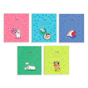 Тетрадь 12л. (клетка) ФЕНИКС "Милые животные" 65759 выб.уф-лак,мел.карт.