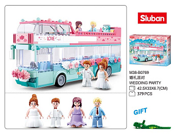 Мини-конструктор M38-B0769 Розовая мечта Сваденая вечеринка (379дет) в/к