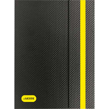 Папка с вкладышами/ 20 deVENTE А5 "Monochrome" 3101927 чёрн.с неон жёлт.,вертик.