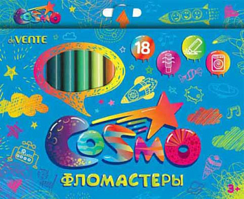 Фломастеры 18цв. deVENTE "Cosmo" 5082311 вент.колпачок,  к/к