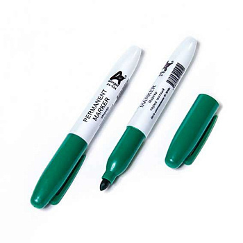 Маркер перм. ALINGAR AL524 зелёный,утолщ.,пулев.,2-3мм