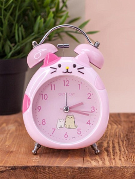 Часы-будильник Cat, pink 17112-01