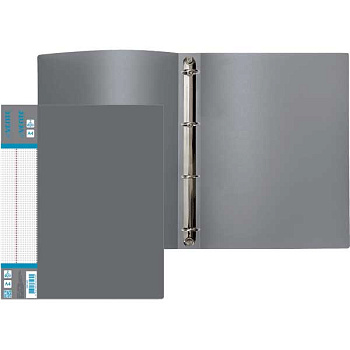 Папка 4 кольца 25мм deVENTE А4 "Daily" 3081413 серая 700мкм, фактура "песок", не