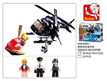 Мини-конструктор M38-B0651 Полиция Вертолет спецназа (221дет,3фиг) в/к