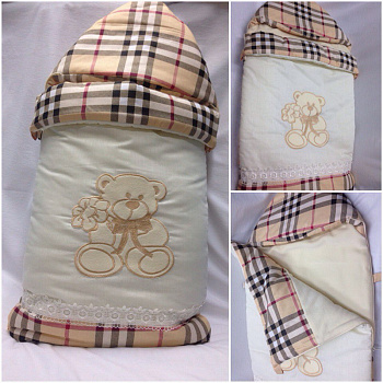 Конверт Элит (Зима) с вышевкой и кружевом А-3