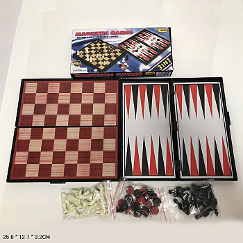 Шахматы, шашки, нарды магнит 9831 (3в1) в/к
