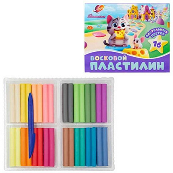 Пластилин 16цв.,240гр. ЛУЧ "Фантазия" 35С 2291-08 восковой,пастельный