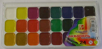 Краски 24цв. ЛУЧ "Классика" 19С 1294-08 аквар.,мед.,б/к