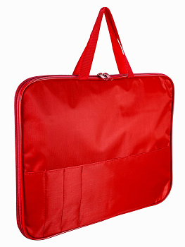 Папка менеджера с карманом Красная (МП-1838) ткань, 360х270мм
