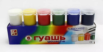 Гуашь  6цв. 20мл. ЛУЧ "Классика" 21С1375 в блок-таре