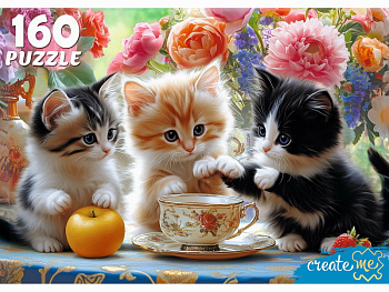 Пазлы (160эл) Три котёнка на столе УК160-5541