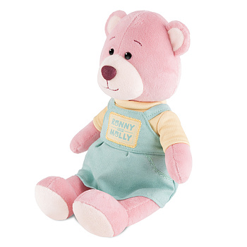 Мишка Молли (21см) в платье-комбезе в/к RM-M010-21