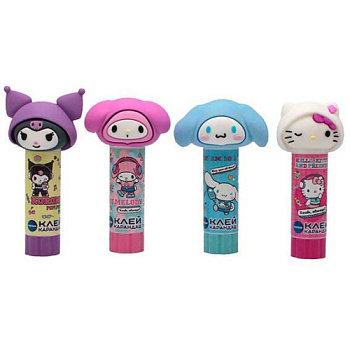 Клей-карандаш  9гр. CENTRUM "Kuromi and friends" 76581 с топпером,ПВП-основа,асс.