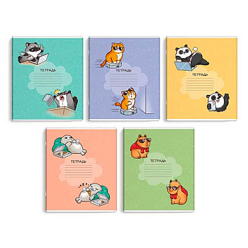 Тетрадь 12л. (клетка) ФЕНИКС "Забавные зверята" 65758 выб.уф-лак,мел.карт.