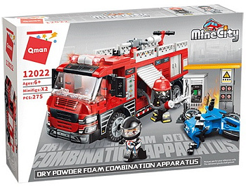 Мини-к онструктор Пожарная машина 12022 (275дет) в/к