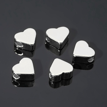 Разделитель Бусина родированная Сердечко 6*6мм,d(вн.)=2мм (серебро) 7326213