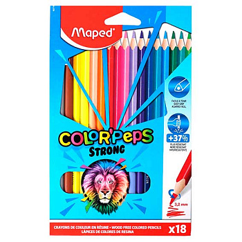Карандаши пластик. 18цв. MAPED Color'Peps Strong 862718 повыш.прочности,к/к,е/по