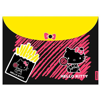 Папка-конверт на кнопке А4 CENTRUM "Hello Kitty" 76925 пластик,160мкм 
