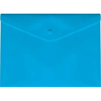 Папка-конверт на кнопке А4 ATTOMEX 3071051 непрозр.синяя,150мкм