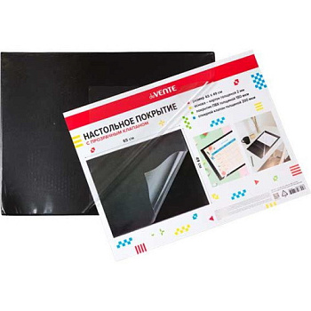 Покрытие настольное deVENTE 65*49см "Чёрный" 4101401 картон,2мм,ПВХ,300мкм,с откид.прозр.клап.