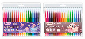 Фломастеры 18цв. SchoolФормат "Микс для девочек" ФЛ18-МДД кругл.корп.,блистер