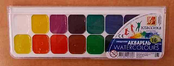 Краски 16цв. ЛУЧ "Классика" 19С 1290-08 аквар.,мед.,б/к