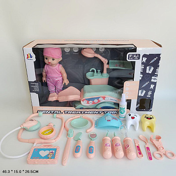 Пупс с набором 7005-1 стоматолог в/к