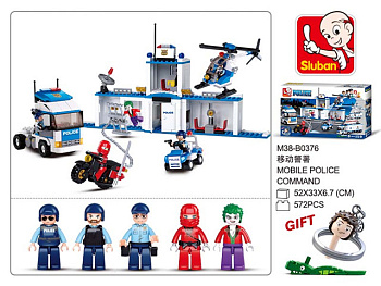 Мини-конструктор M38-B0376 Полиция Грузовик-трансформер полицейский (572дет,5фиг