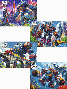 Пазлы (54эл) Мир мощных трансформеров П54-2500