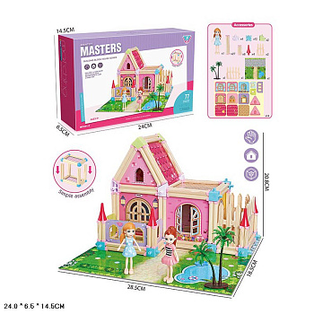 Конструктор-дом WF251-2 (77дет.) с куклой в/к
