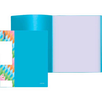 Папка с вкладышами/ 40 deVENTE А4 "Juicy" 3105707 ярко-голубая 450мкм фактура "п